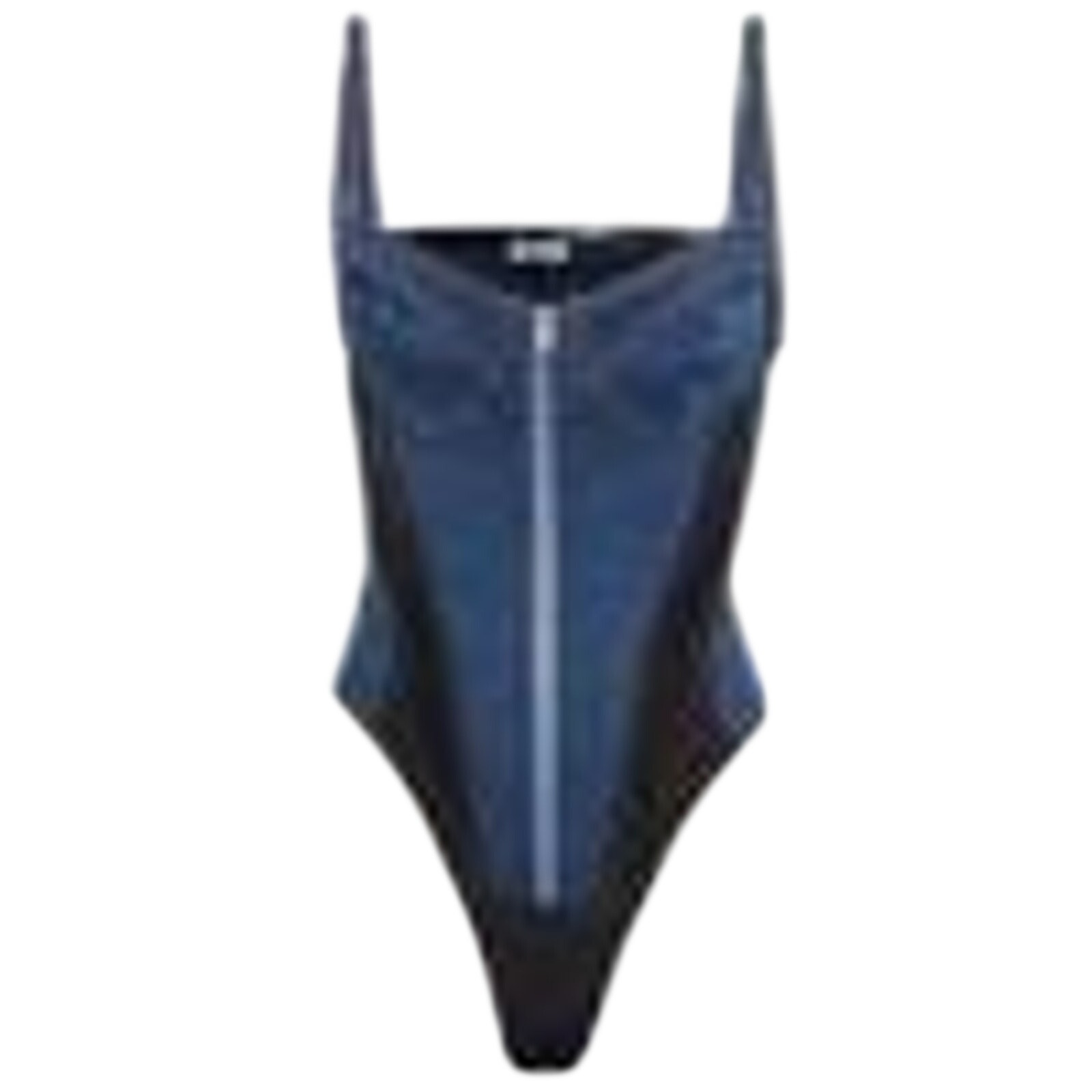 Mugler Structured Blue Corset Bodysuit Size 36 Eu / Us 4